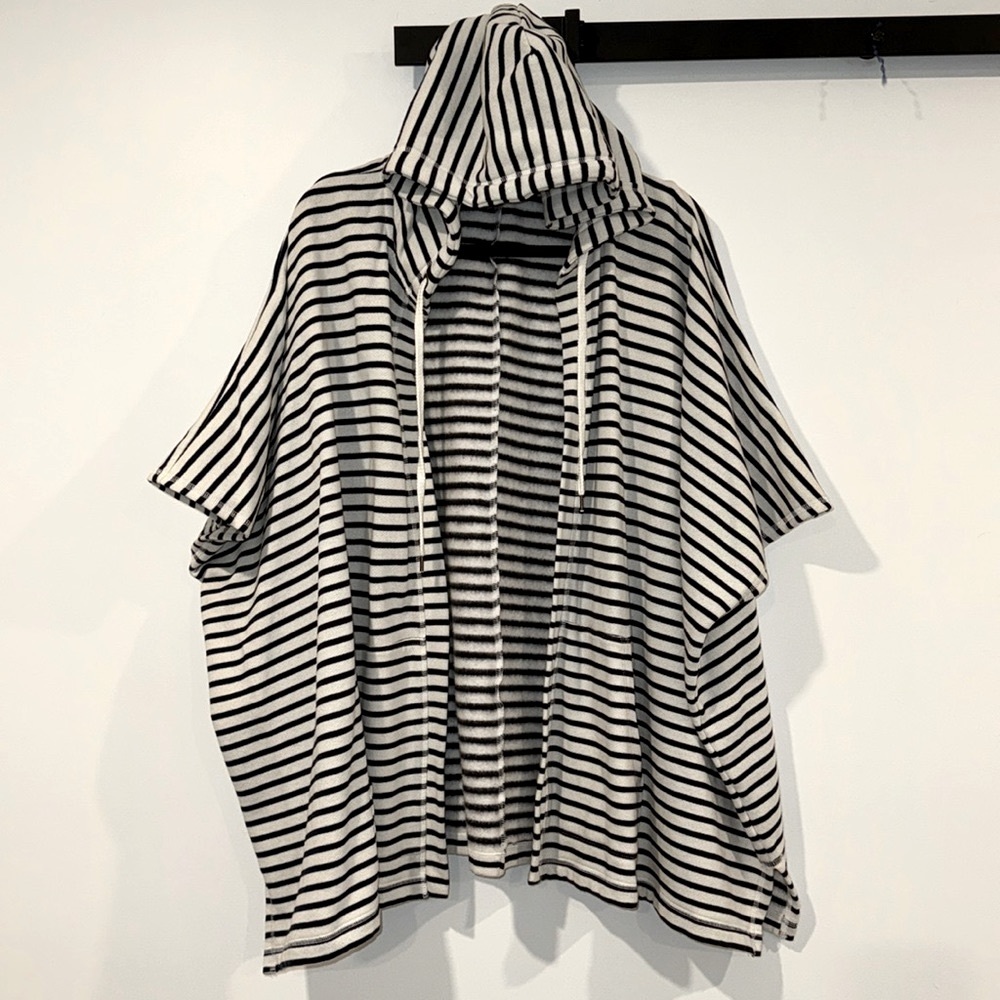Aerie Poncho Hoodie Blue & White M/L